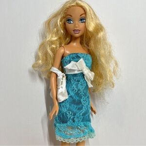 Vintage 2003 Barbie My Scene Hanging Out Kennedy Doll Redressed Curly Blonde Y2k